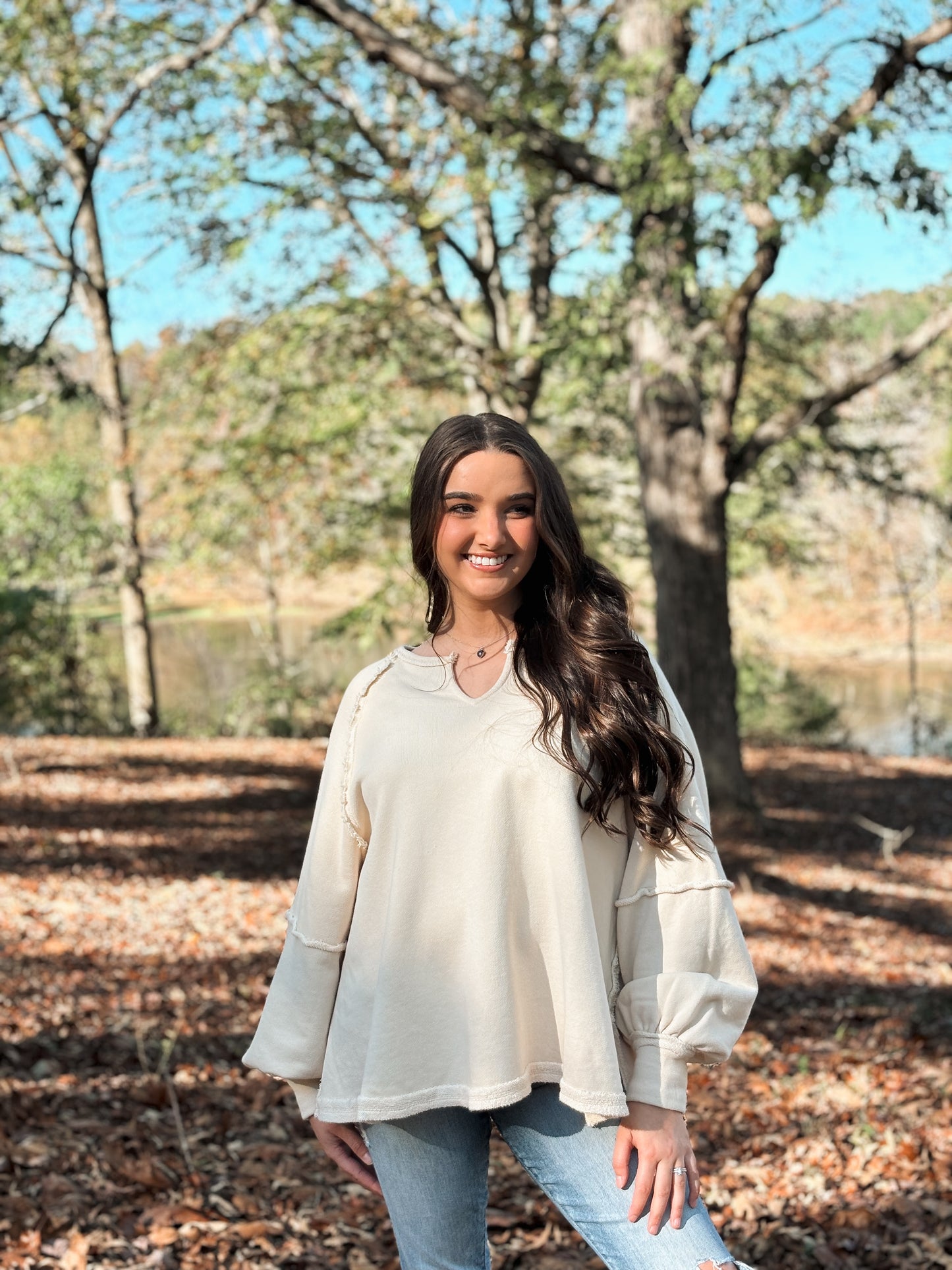 Millie Oversized Notched Top